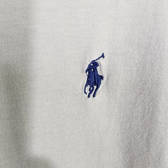 Polo Ralph Lauren Mens T Shirt Large Gray Short Sleeve Blue Pony Cotton V Neck - Picture 4 of 8